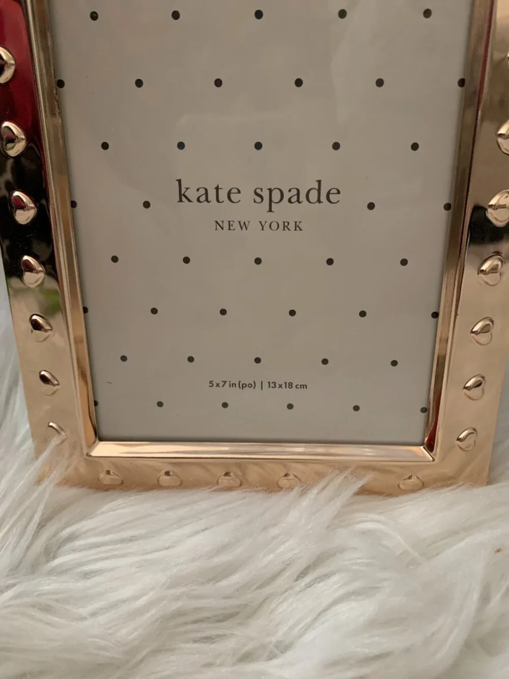 KATE SPADE X LENOX Embossed Hearts Photo Frame in Gold